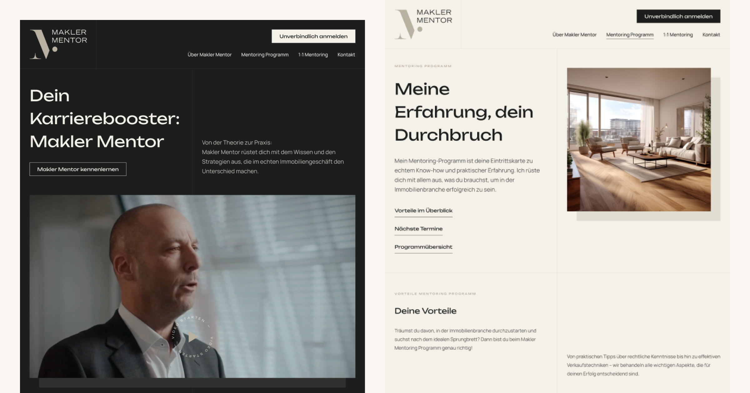 Makler Mentor Website