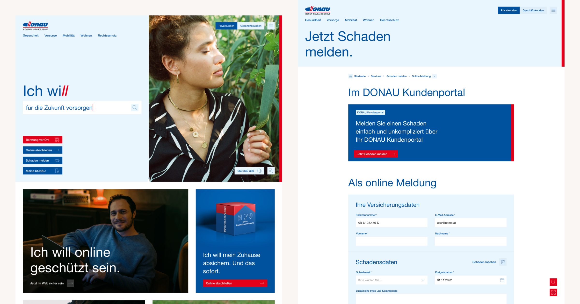 Donau Versicherung Website